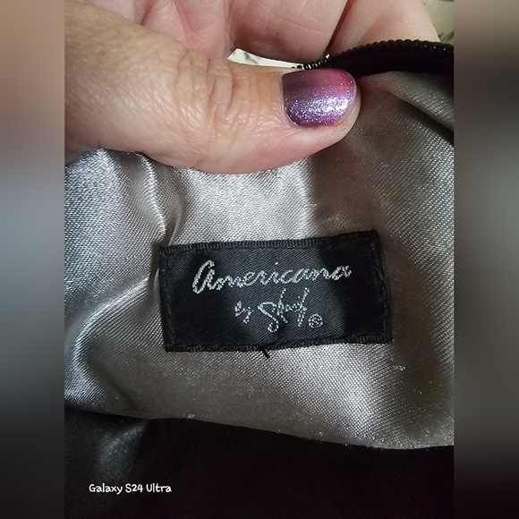 Americana by Sharif Velour Beaded Front Clutch Purse Retro elegant GUC - Picture 3 of 9